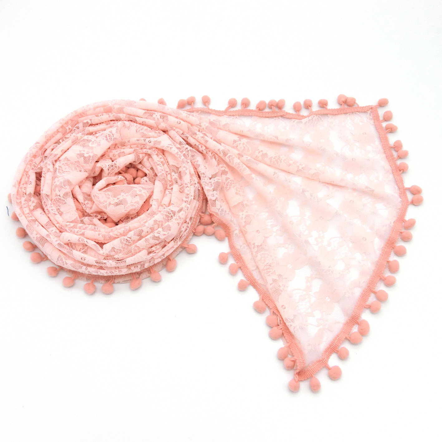 跨境新生儿包裹布弹力裹布蕾丝球球花边裹布摄影包裹布影楼道具