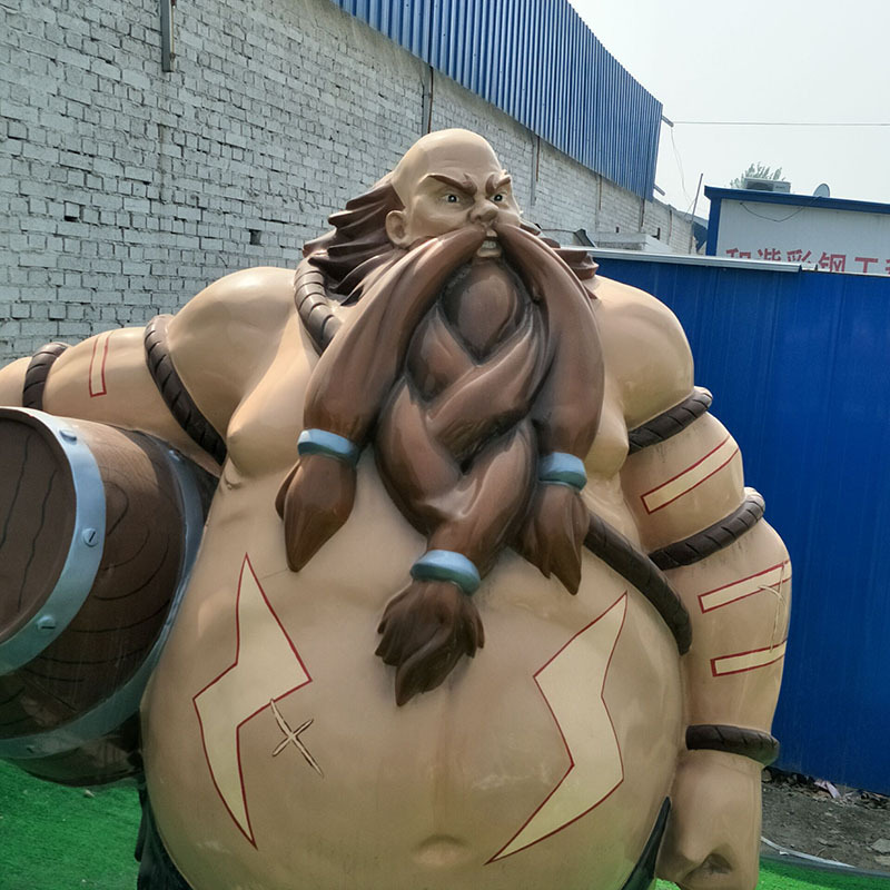 厂家销售雕塑 玻璃钢酒桶树脂彩绘lol英雄联盟网吧门口模型摆件