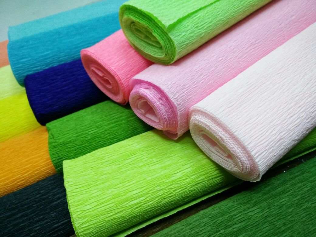 彩色手工皱纹纸diy纸花材料纸玫瑰伸缩卷边纸幼儿园手工制作礼物