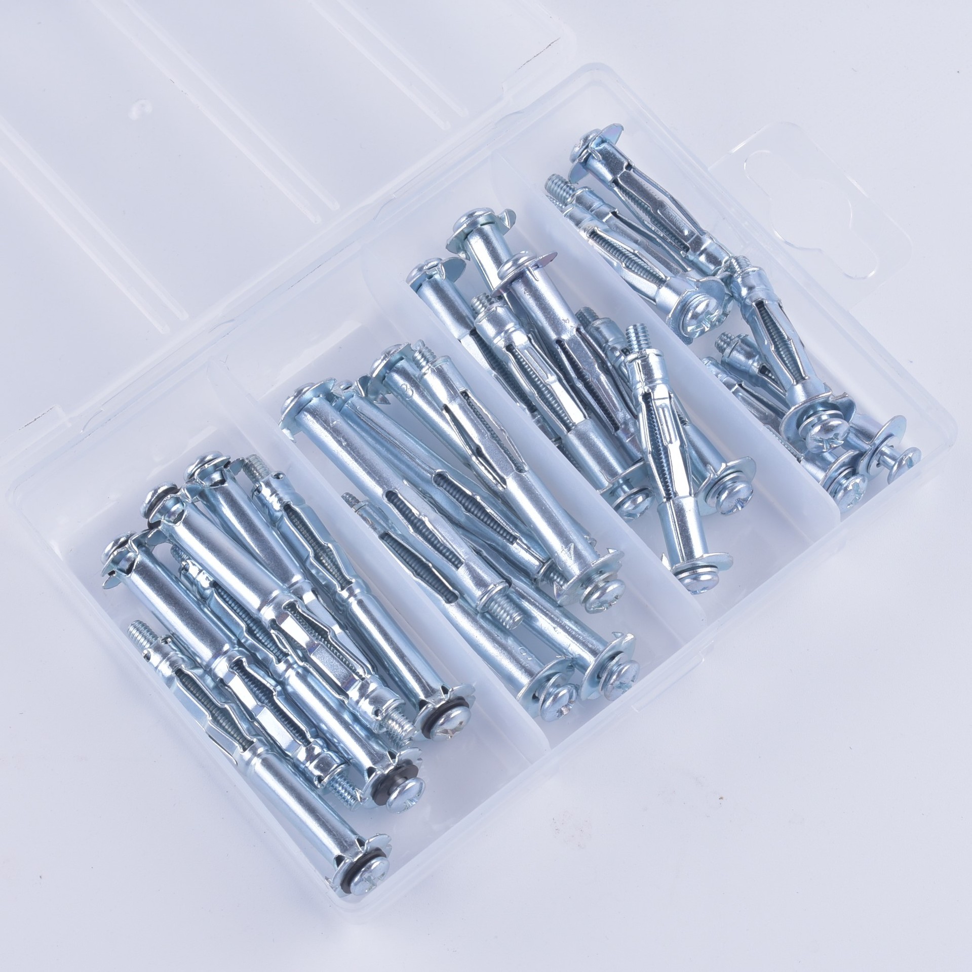 94024 中空壁虎 金属壁虎 新款 常用 镀锌 环保 膨胀管 盒装