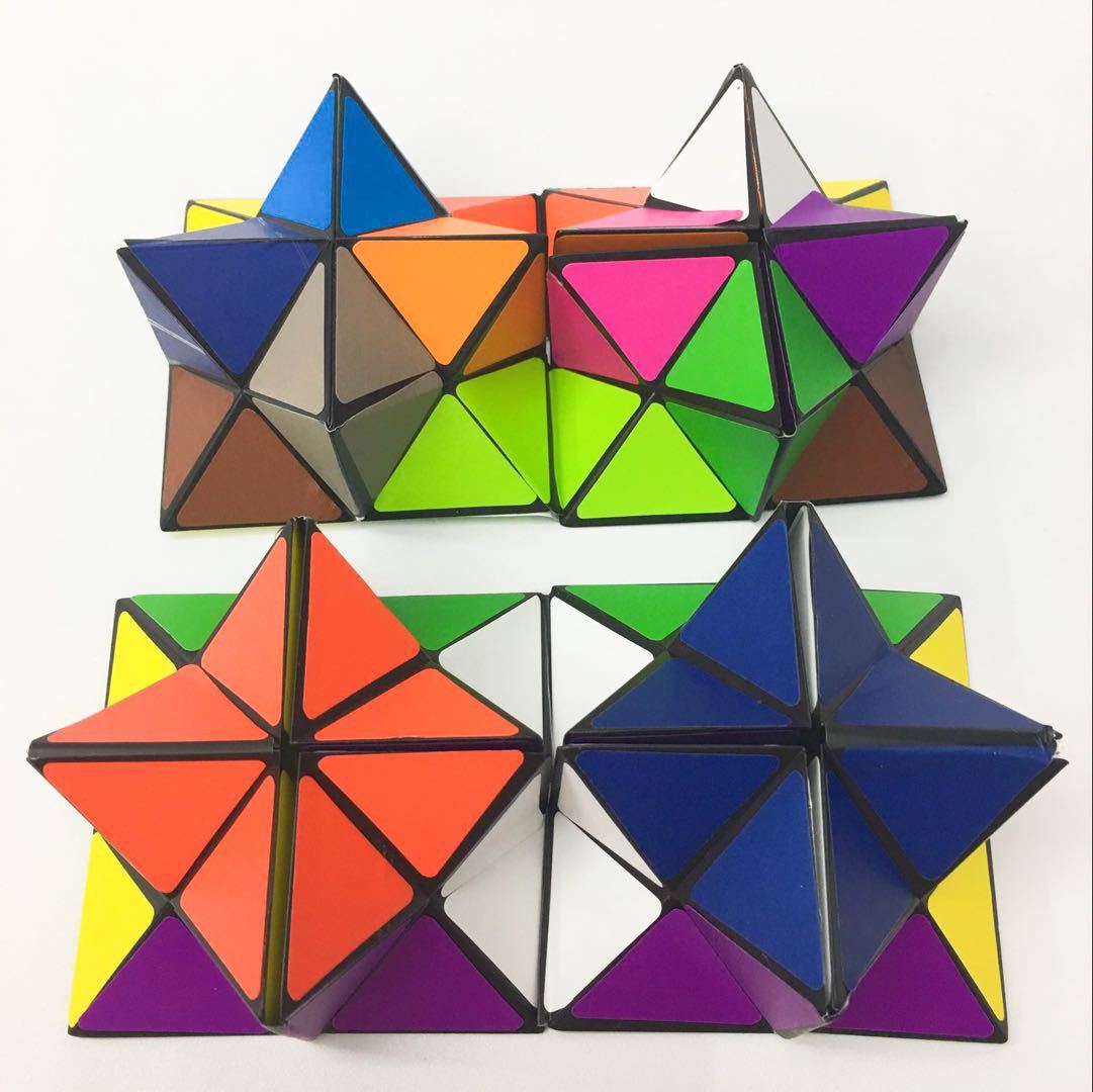 创意彩色减压魔方手指方块魔方变形魔方学生科教玩具彩色魔方套装