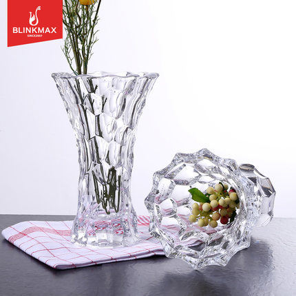 Bo Jiang Glass Transparent Waist Vase Living Room Decoration Guest Room Hotel Flower Arrangement Rose Blooming Vase Wholesale