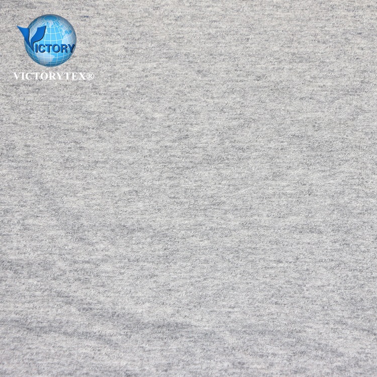 女装时装面料针织纬编麻灰色鱼鳞法式法国毛圈布卫衣毛圈布