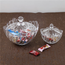 批发玻璃糖果盅 玻璃工艺品零食储物罐带盖 欧式透明水晶玻璃罐