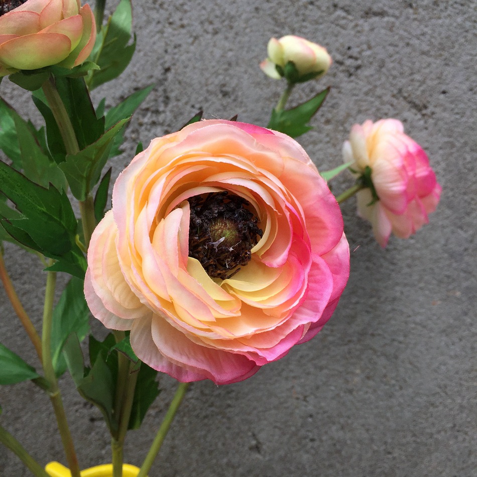 新品假花仿真花 两头仿真露莲芍药手感绢花 家居婚庆装饰客厅瓶花