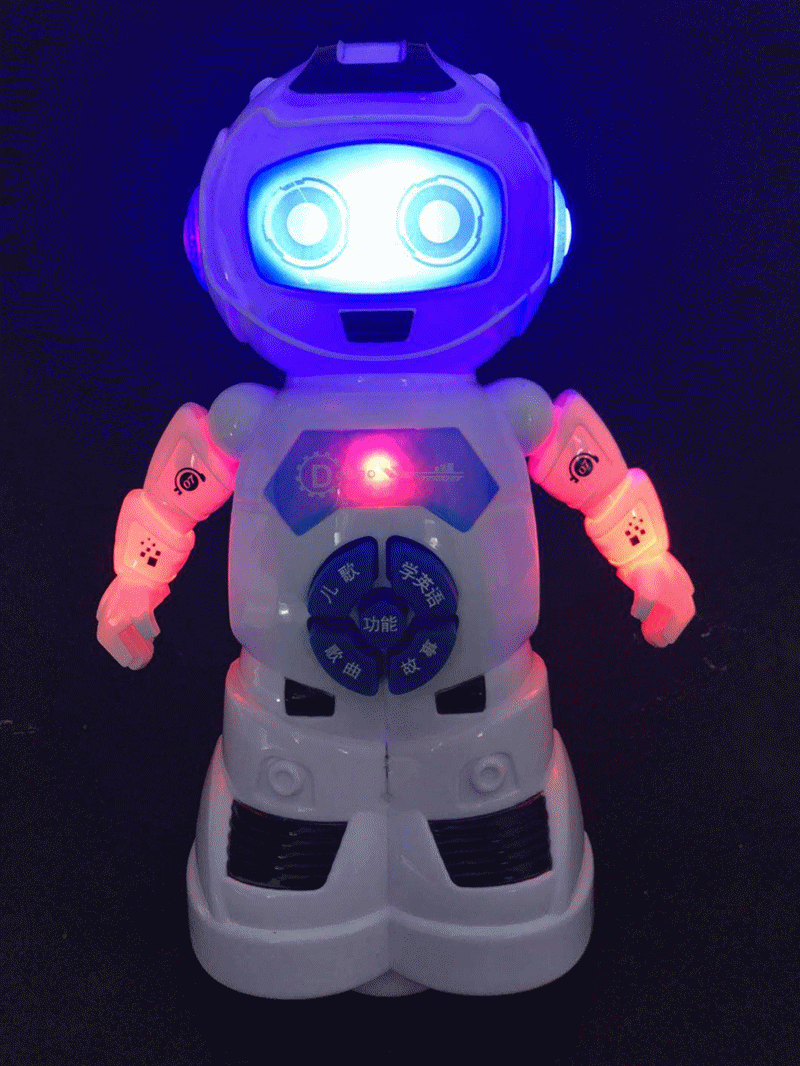 新款电动万向早教智能机器人音乐发光唱歌益智儿童玩具机器人模型