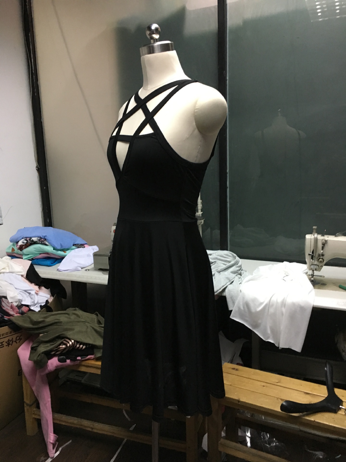 2018欧美wish夏季热卖女装 五星裹胸长裙吊带连衣裙ds-t88029