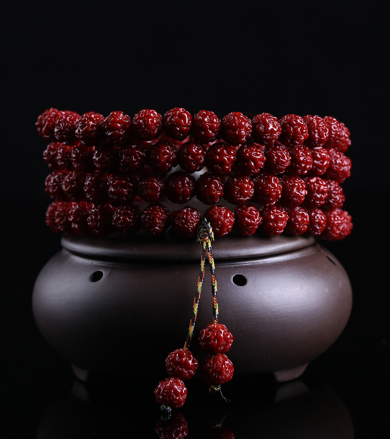 尼泊尔五瓣机刷包浆玉化小金刚菩提子手串108颗9-12mm素珠款