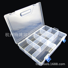 厂家直销12寸透明工具盒 10格塑料零配件收纳盒  300*200*63mm