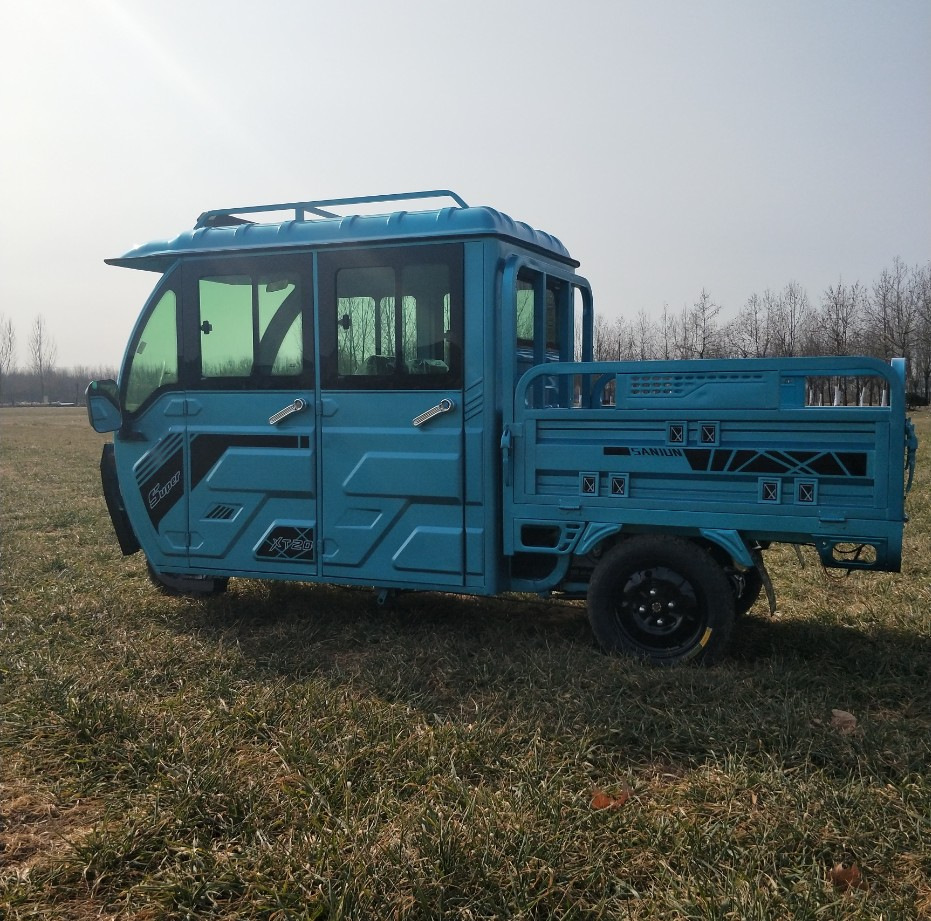 客货两用半封闭式电动三轮车载客拉货半棚电动三轮货车代步车接送