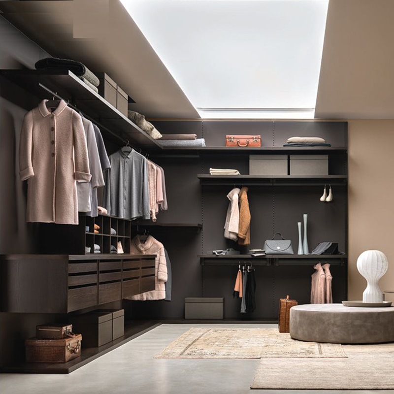 现代开放式衣帽间步入式衣柜五门衣柜全屋整体定制衣柜酒店家具