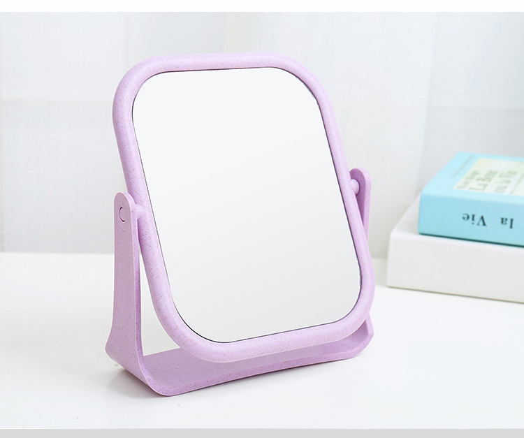 小麦可旋转高清双面镜折叠镜台式桌面化妆镜大号公主镜便携梳妆镜