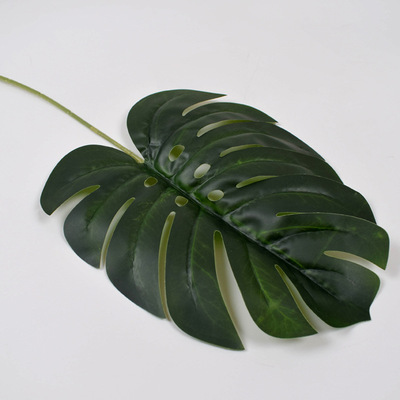 北欧风树叶绿色叶子家居装饰花卉仿真龟背叶大叶插花绿植绿叶植物