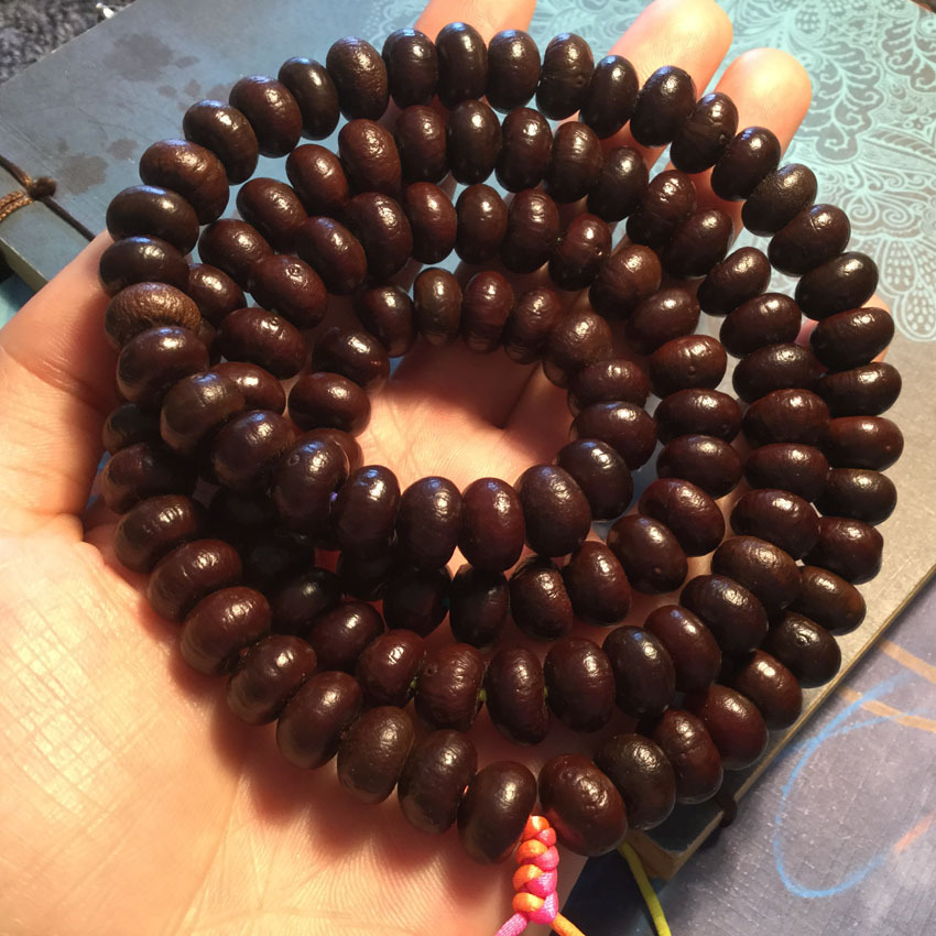 紫金钵盂菩提 金碗菩提佛珠108颗 紫金钵手串 印尼金碗原籽菩提