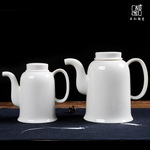 云松德化白瓷茶壶单品酒店餐厅茶水壶家用凉水壶大号小号白瓷茶具
