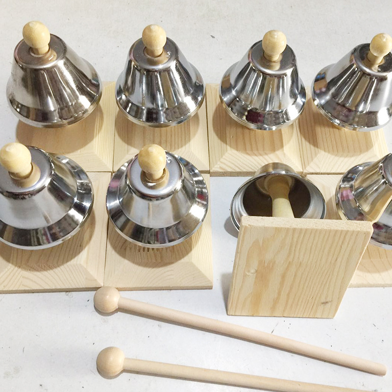 创意音感钟打击乐器 八音课铃碰钟 彩色8音课钟手按铃按钟