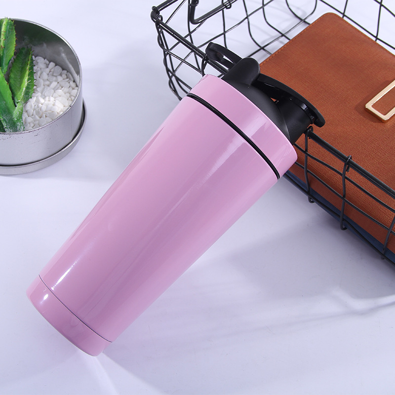 新款创意304不锈钢蛋白粉摇摇杯户外运动水壶双层真空保温杯定制