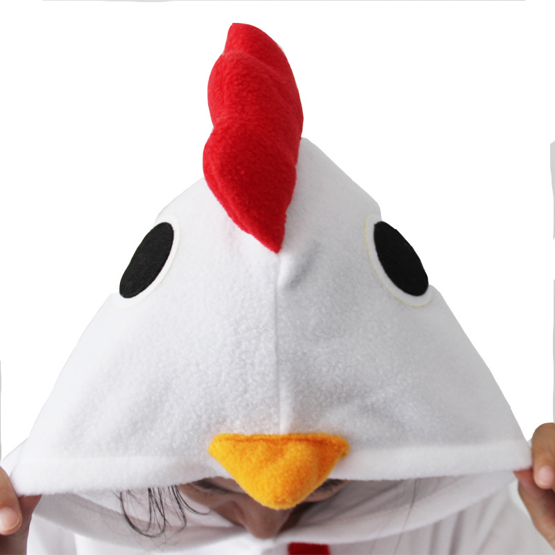 外贸摇粒绒小黄鸡动物卡通连体睡衣男女士情侣睡衣冬季家居服