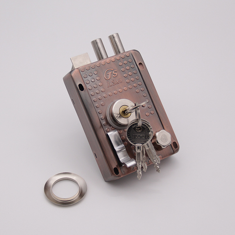 批发9219连体锁简易锁外装门锁老式防盗门锁地下室门锁储藏间门锁