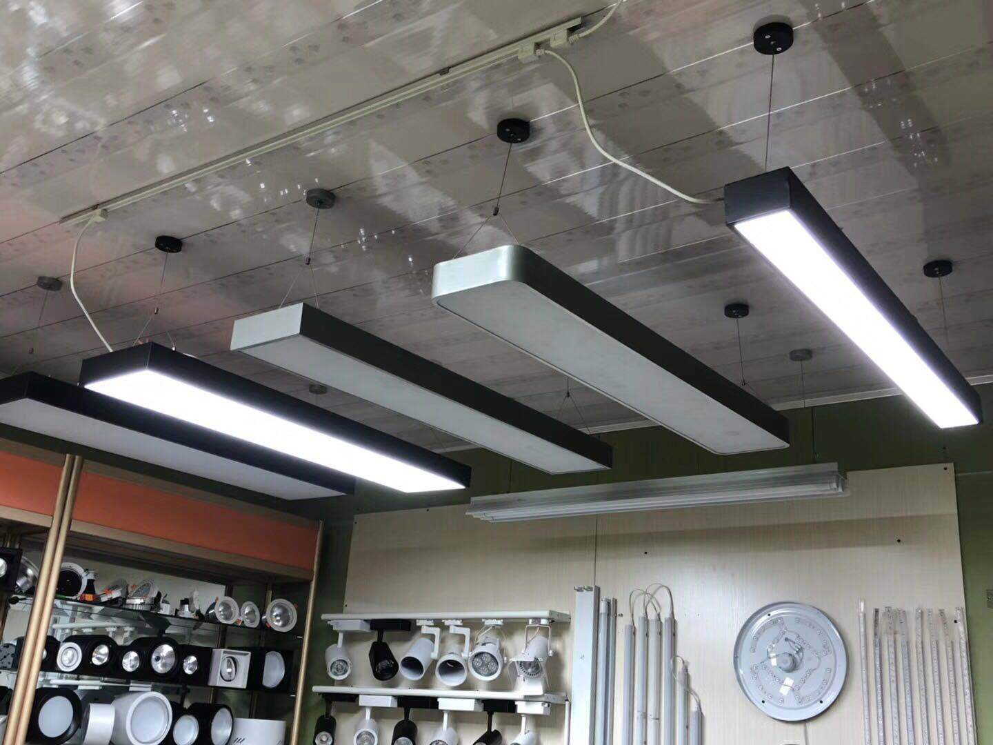 led长条灯办公室灯吊灯长方形吊线灯 健身房线条条形吸顶方通灯具