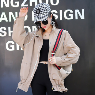 2018新款女式外套厂家直销 韩版时尚街头潮人宽松字母印花棒球服