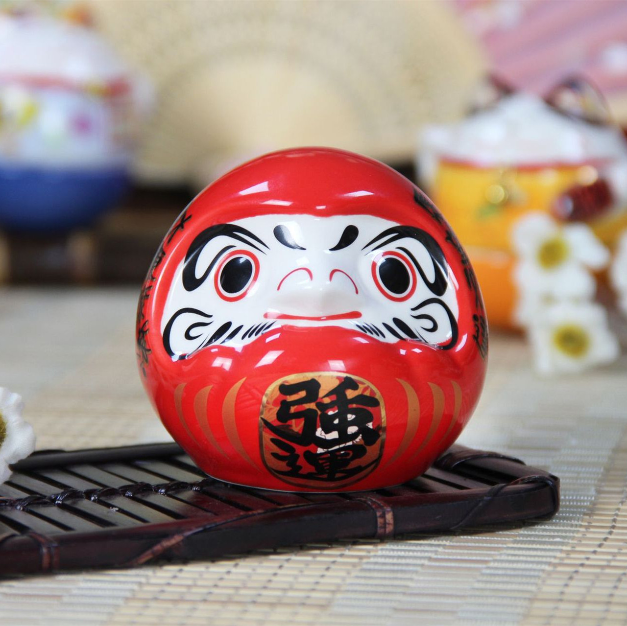 迷你小达摩工艺品摆件 陶瓷日本软装饰品日式店铺招财猫陶瓷家居