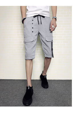 【雅度鸟--ydk8610】休闲裤男马裤社会人短裤子精神小伙五分裤男