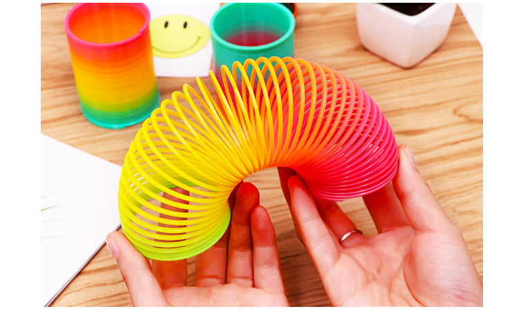 盒装彩虹圈玩具七彩虹叠叠乐儿童弹簧圈魔力呼拉圈弹力圈塑料卡通