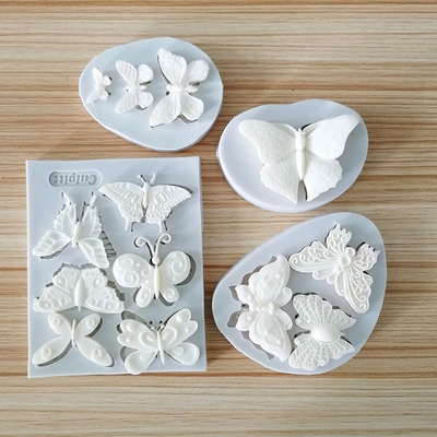 翻糖硅胶模具 多款蝴蝶造型 巧克力干佩斯蛋糕装饰 diy滴胶模具