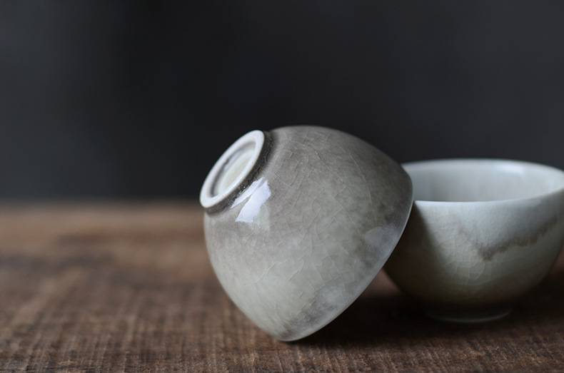 景德镇品茗杯陶瓷若琛杯苏打汝窑开片茶盏单杯景德镇功夫茶杯茶具