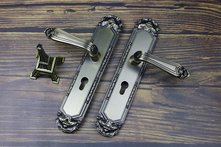 基亚锌合金室内办公室对开门锁静音双开门锁木门锁欧式实木门锁具