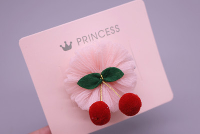 韩版网纱花朵发夹女童樱桃蝴蝶结发夹发卡儿童发饰边夹小公主头饰