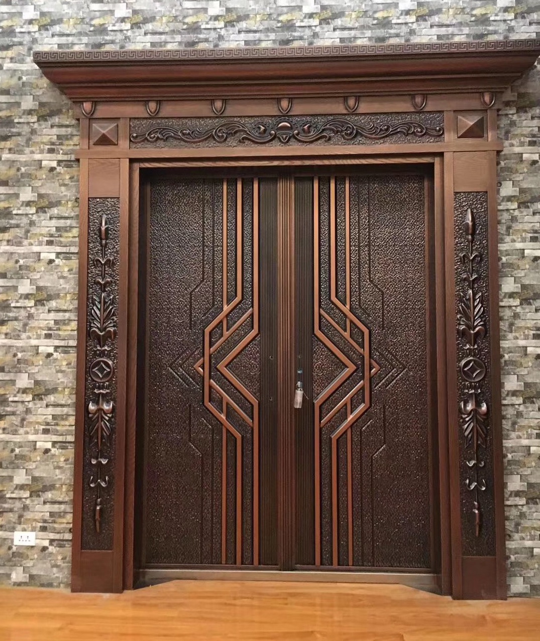 顺祥福防爆铸铝门别墅大门入户防盗门甲级庭院大门高端双开门