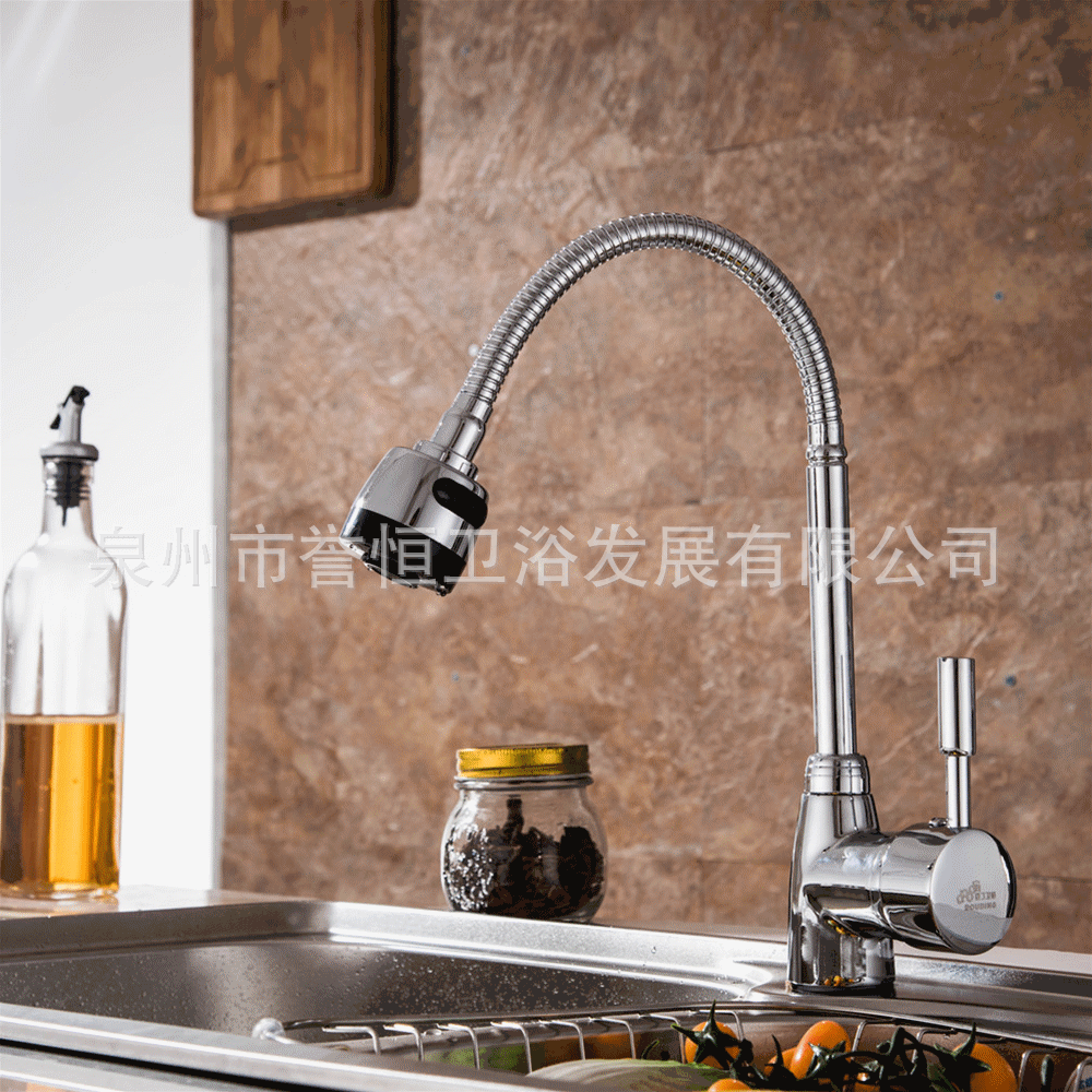 厂家跨境批发五金万向转动水龙头菜盆水龙头厨房冷热混水龙头