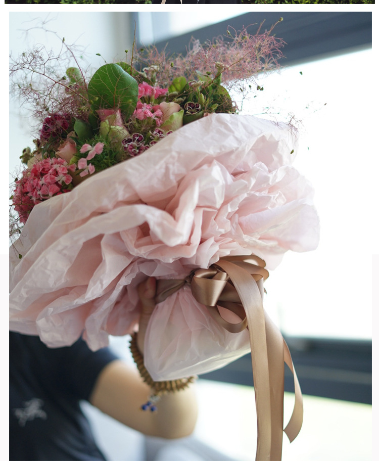 韩彩雪梨纸 鲜花包装纸花束打底内衬纸 半透保鲜手皱纸礼品包装纸