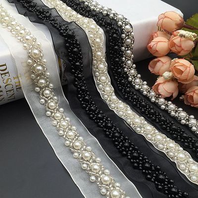 钉珠花边_现货批发 新款手工钉珠花边 手工穿珠条码 珍珠串珠 diy - 