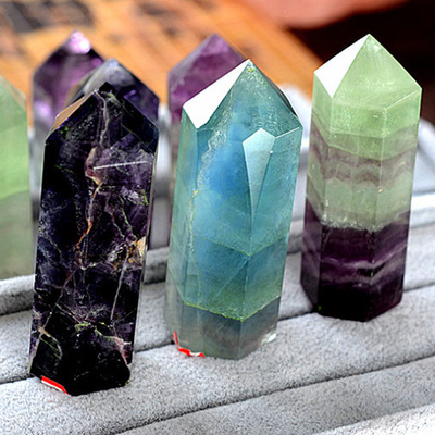 纯天然水晶柱七彩萤石柱 厂家直销 接受定做