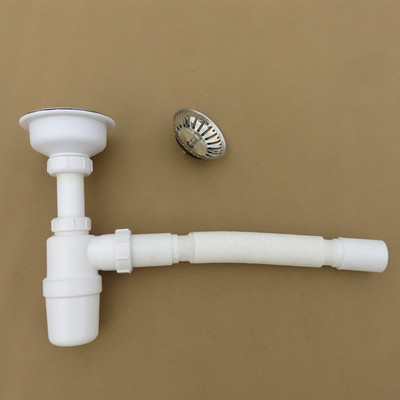 供应厨房水槽水池下水管下水器配件单槽单管防臭防虫洗菜盆配件