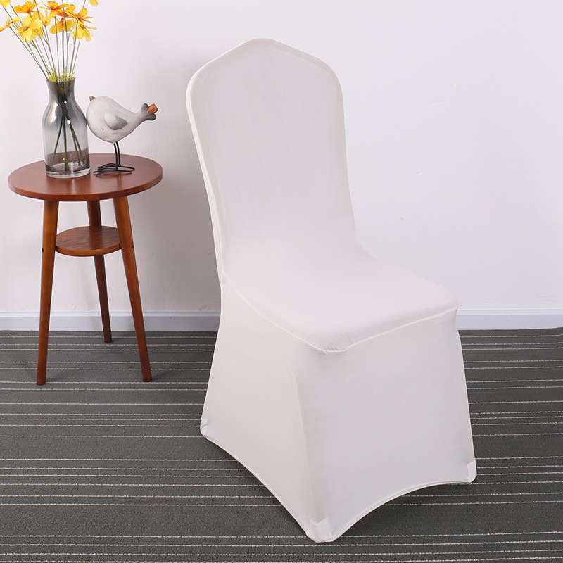 Factory Wholesale Wedding Hotel Banquet Hotel Chair Cover Elastic White All-Inclusive Chair Cover Stool Chair Cushion Thickened Spot