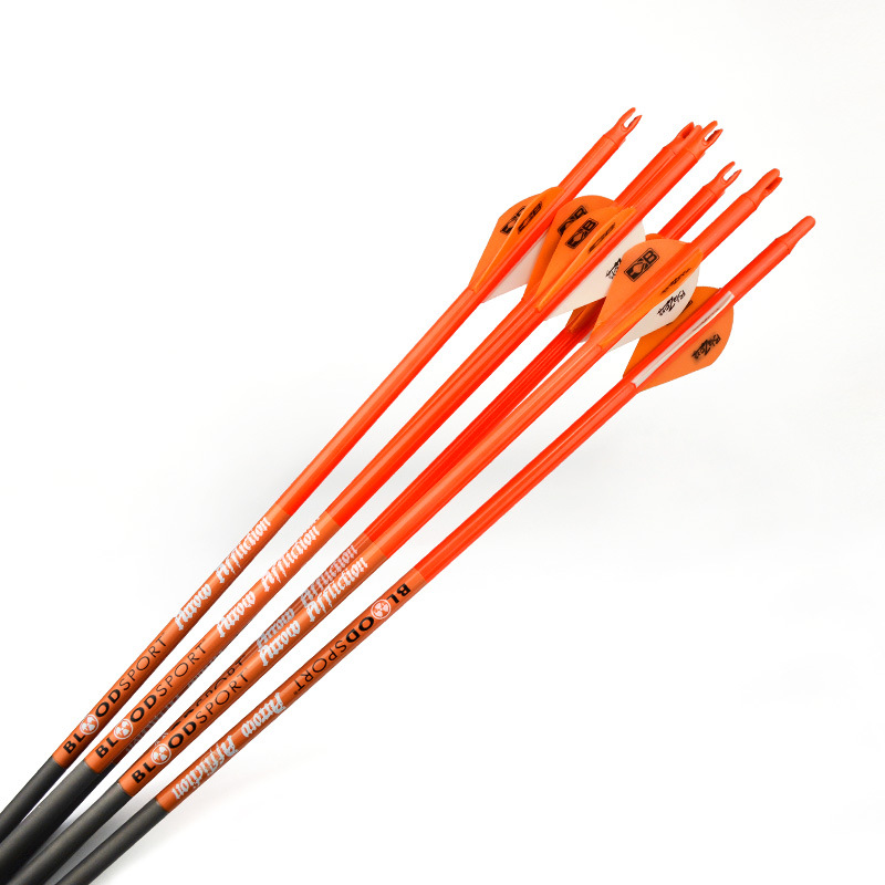 血线碳素箭6支装扰度350纯碳箭复合弓专用碳箭弓箭射箭布拉泽箭羽