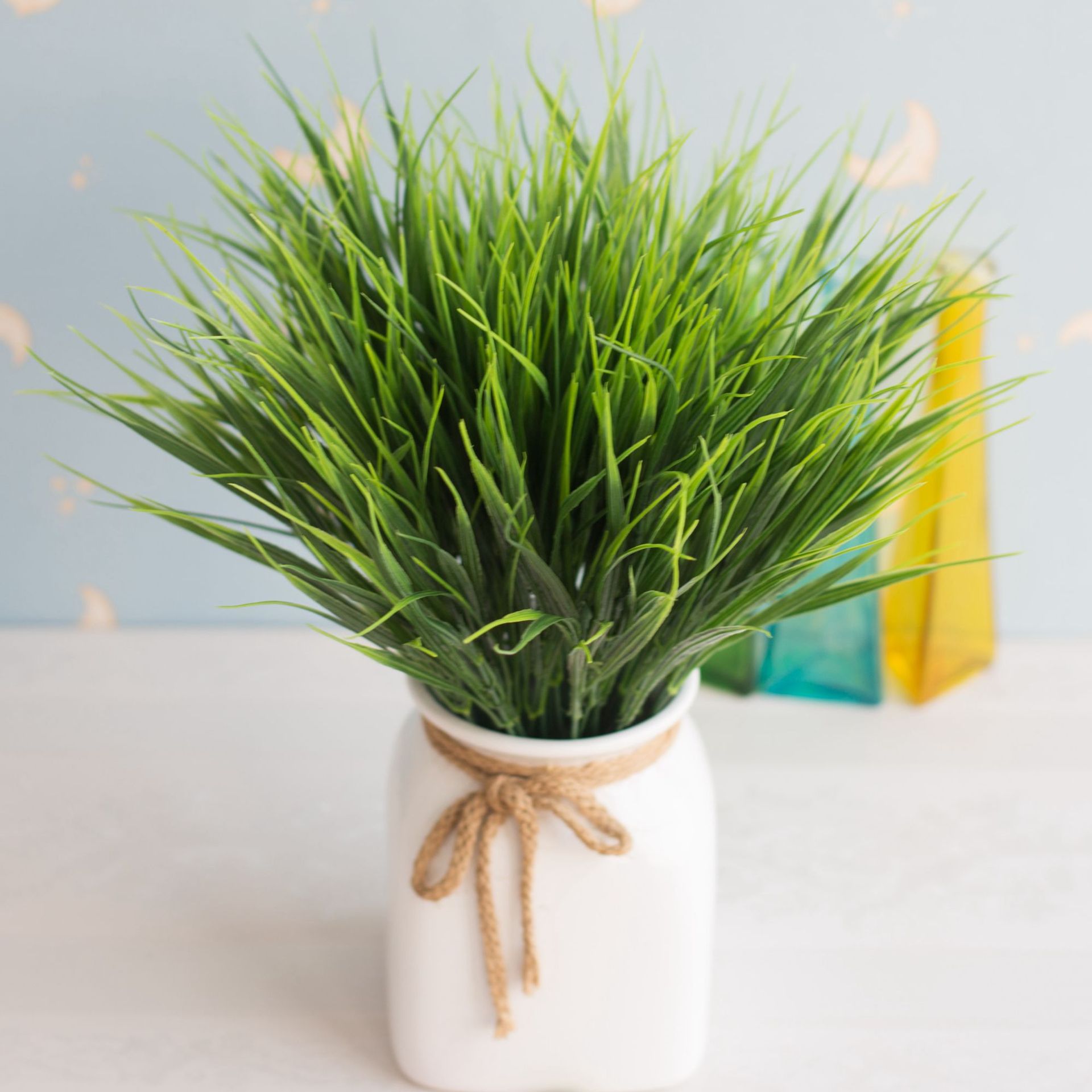 批发仿真植物 塑料小草 7叉仿真春草 盆景园艺插花装饰配草