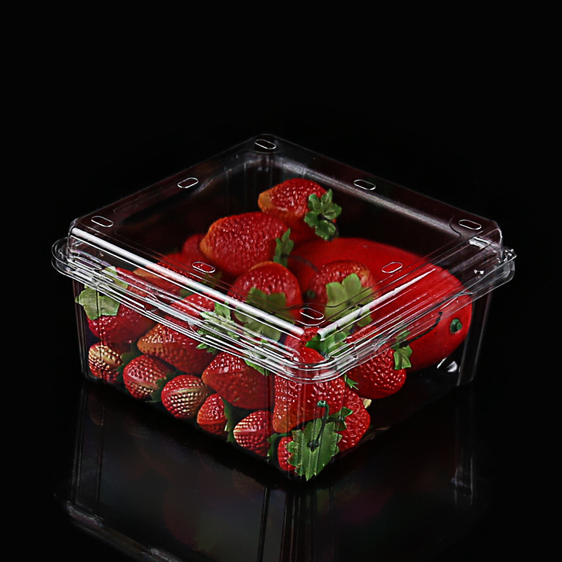 一次性透明塑料包装盒水果蔬菜托盘拼盘草莓鲜果切盒沙拉盒800g装