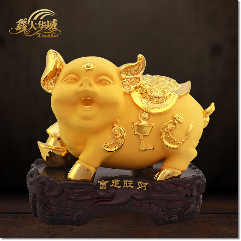 金猪摆件招财生肖猪工艺品客厅摆设装饰品商务礼品猪年吉祥物礼品