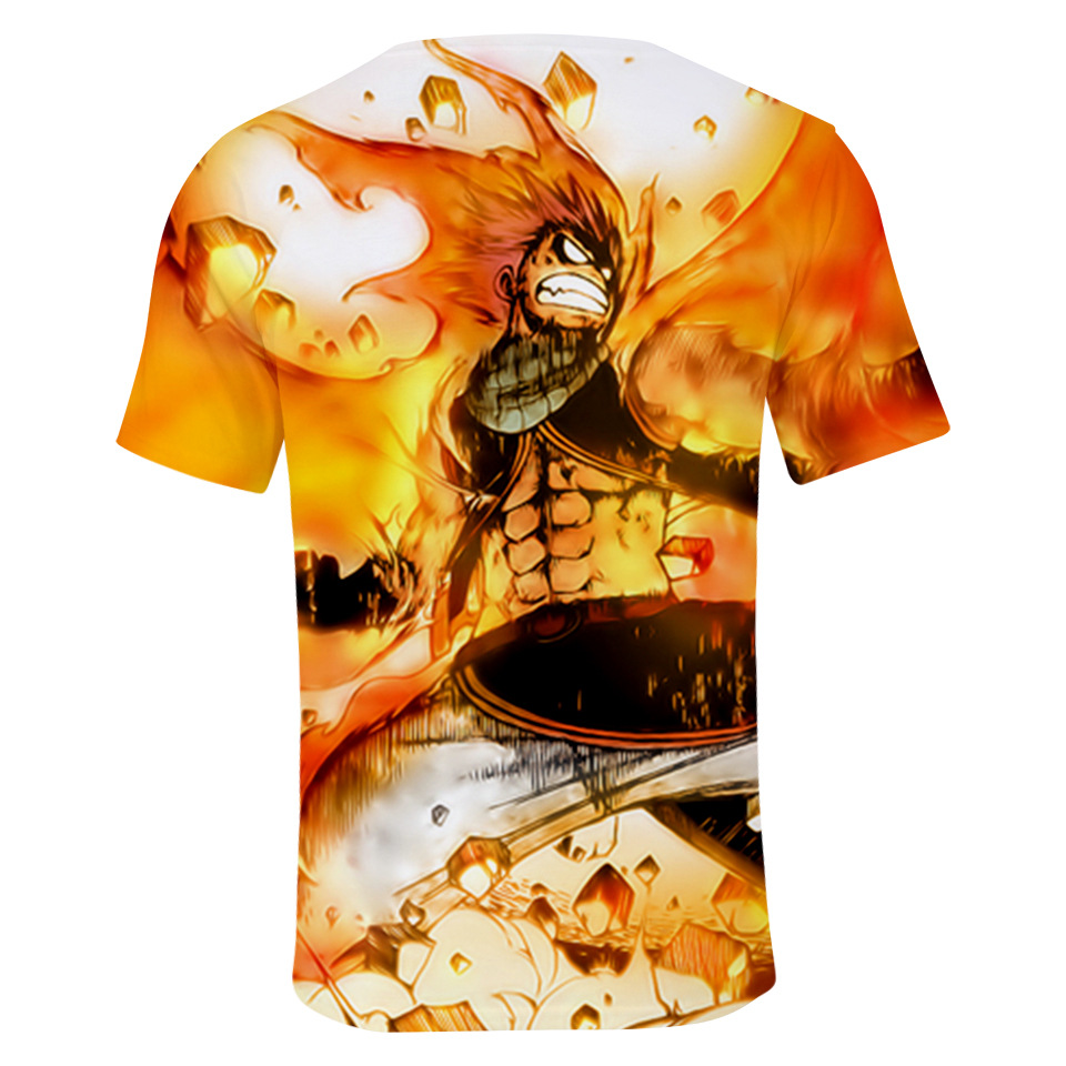 跨境2018夏季新品日漫《妖精的尾巴》 数码3d印花t恤短