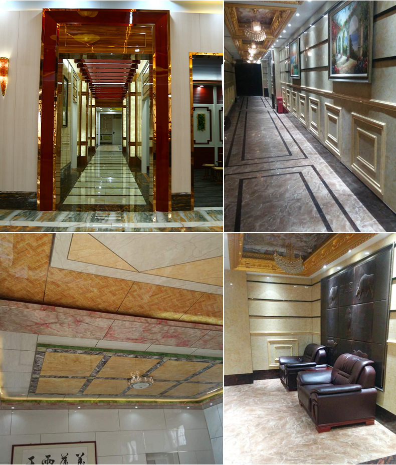 厂家直销uv板仿大理石装饰面板会所ktv墙裙墙板石塑板背景墙装饰