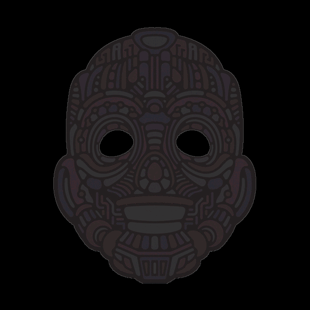 动态发光面具 色彩多样舞会塑料面具恐怖鬼脸面具 el全脸面具