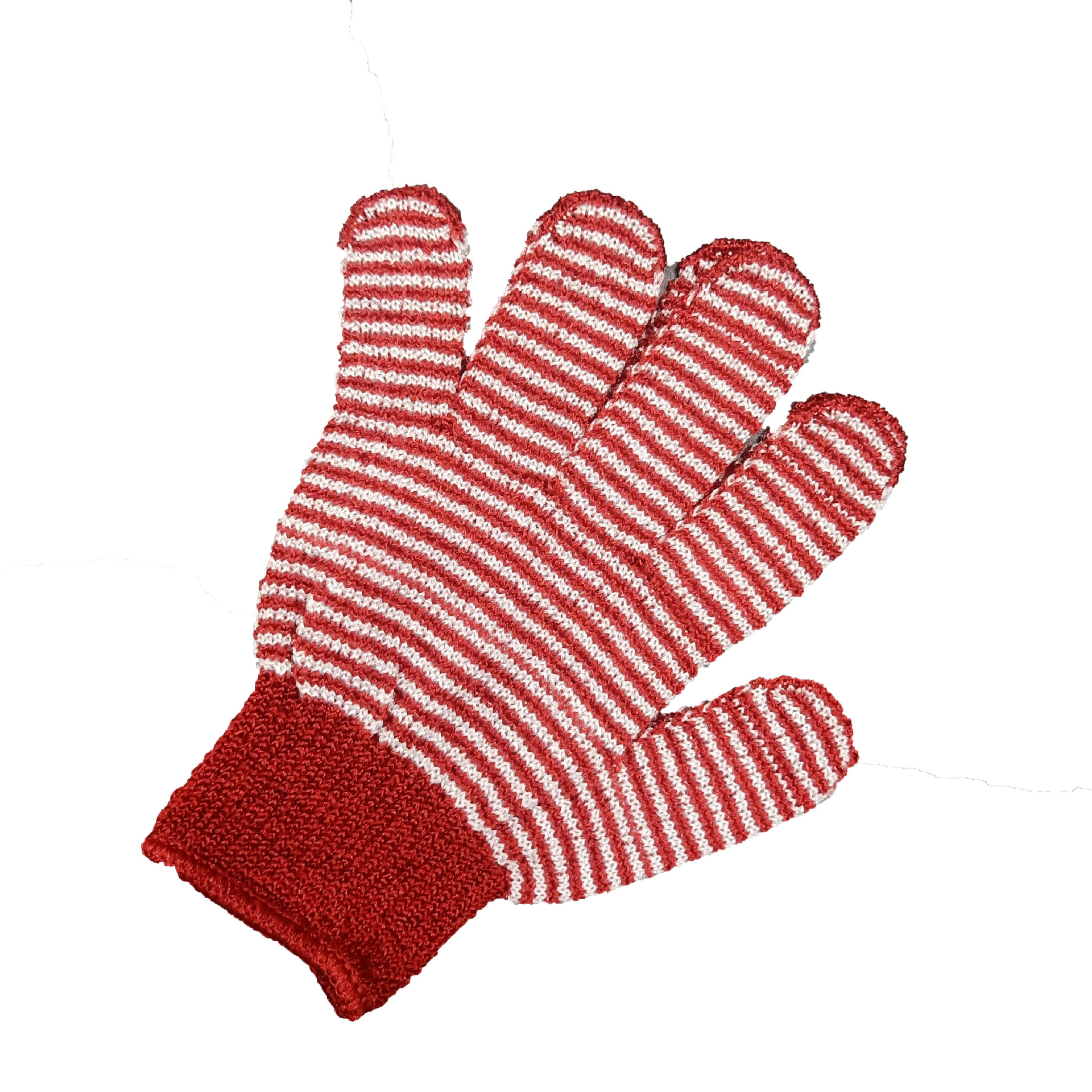 厂家供应尼龙针织条纹手套沐浴洗澡手套 去角质美容手套 搓澡手套