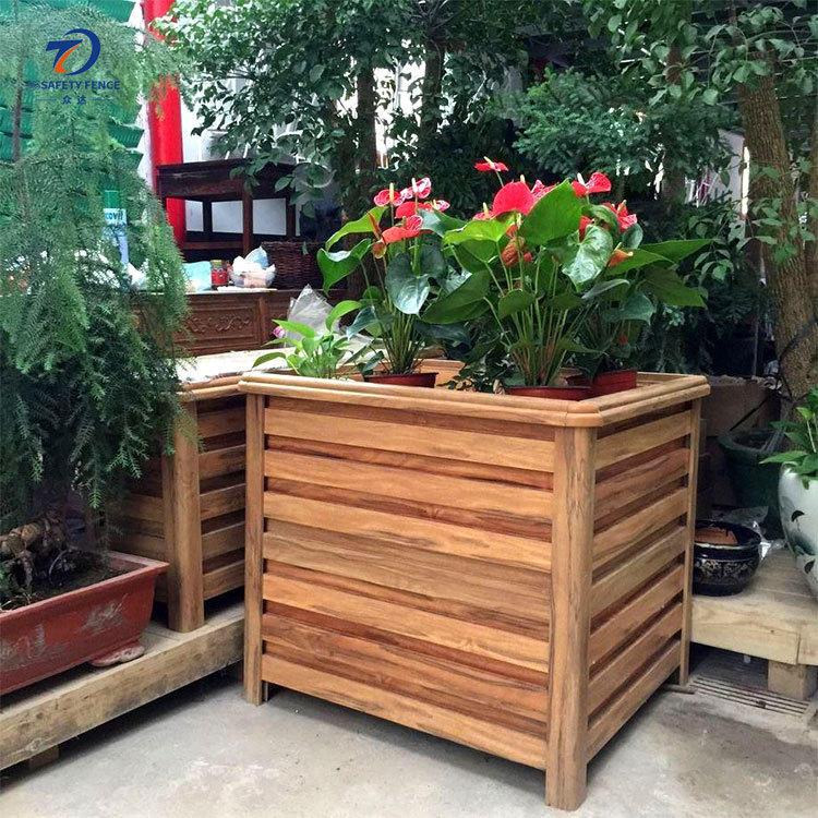 宁波众达户外成品木纹花箱木质组合花钵花架花卉容器提供定做