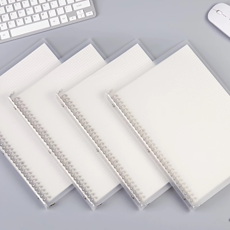 苏铁时光a4活页本大号笔记本子网格横线磨砂半透明可拆卸记事本子