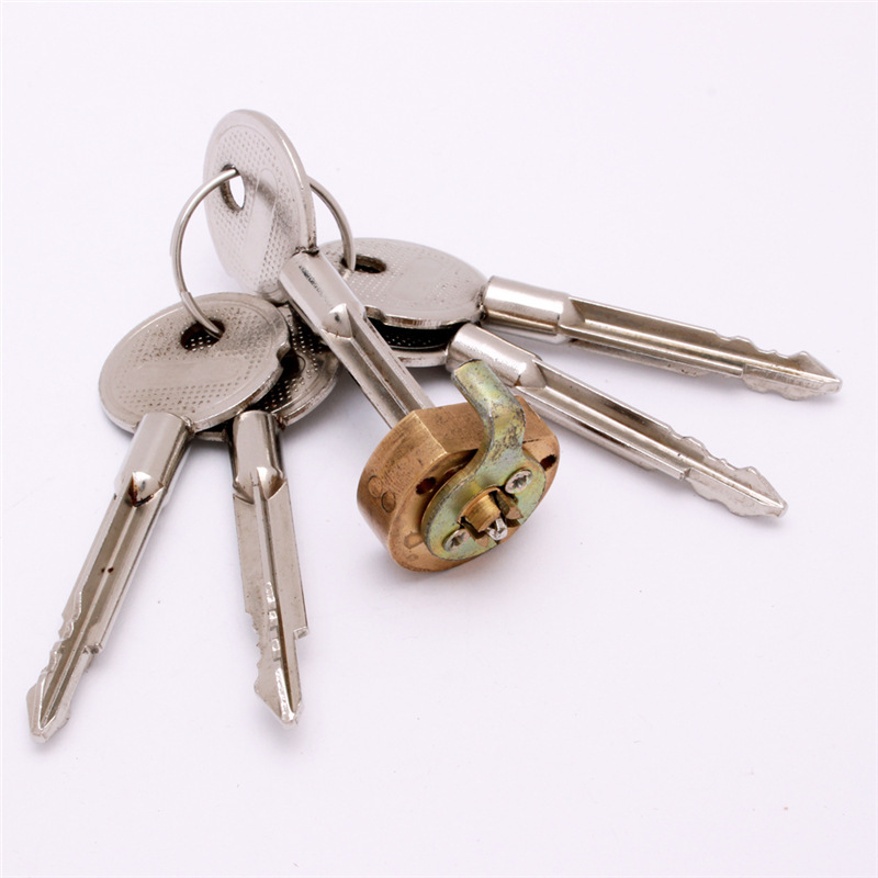 十字锁镀镍多把钥匙十字锁芯插芯双开锁芯来图来样
